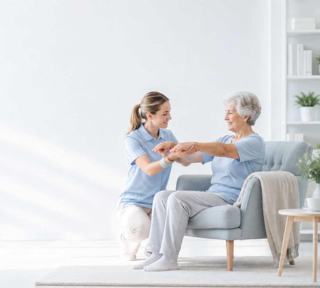 Symbolbild: Physiotherapeutische Begleitung bei einer Bewegungsübung
